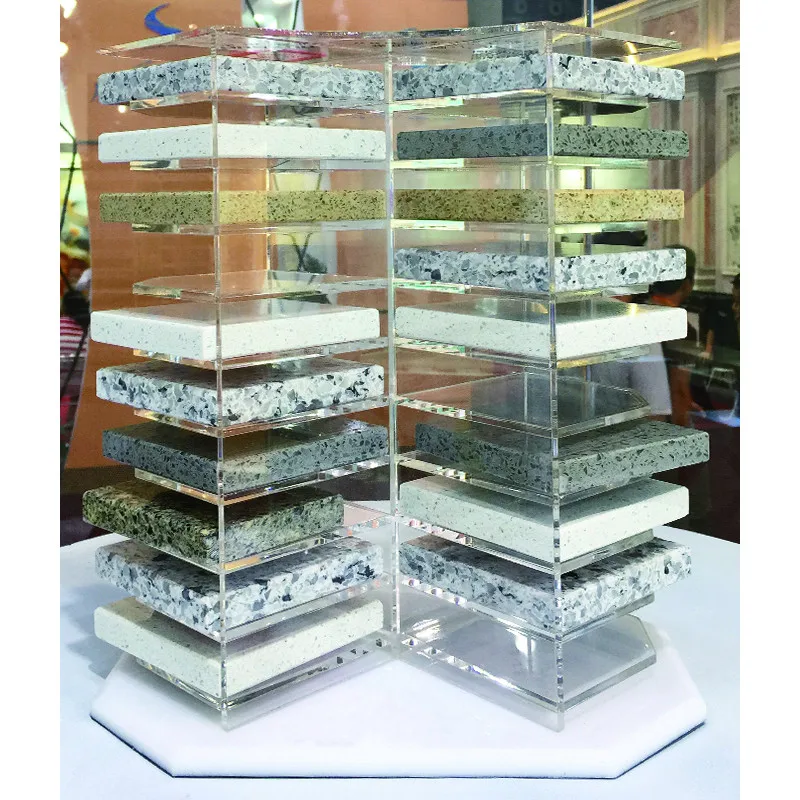 Desktop Clear Plexiglass Acrylic Stone Sample Display Tower