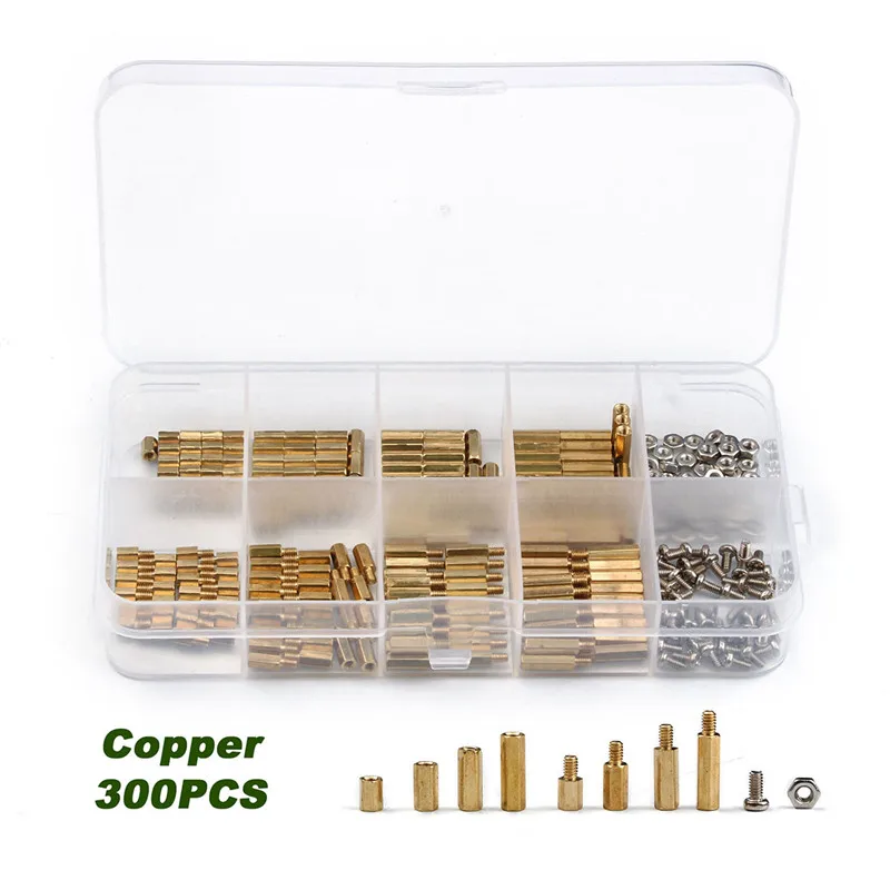 Professional bolts and nuts brass copper stand off kit hex column spacer wholesale screws screw nut fastener tool