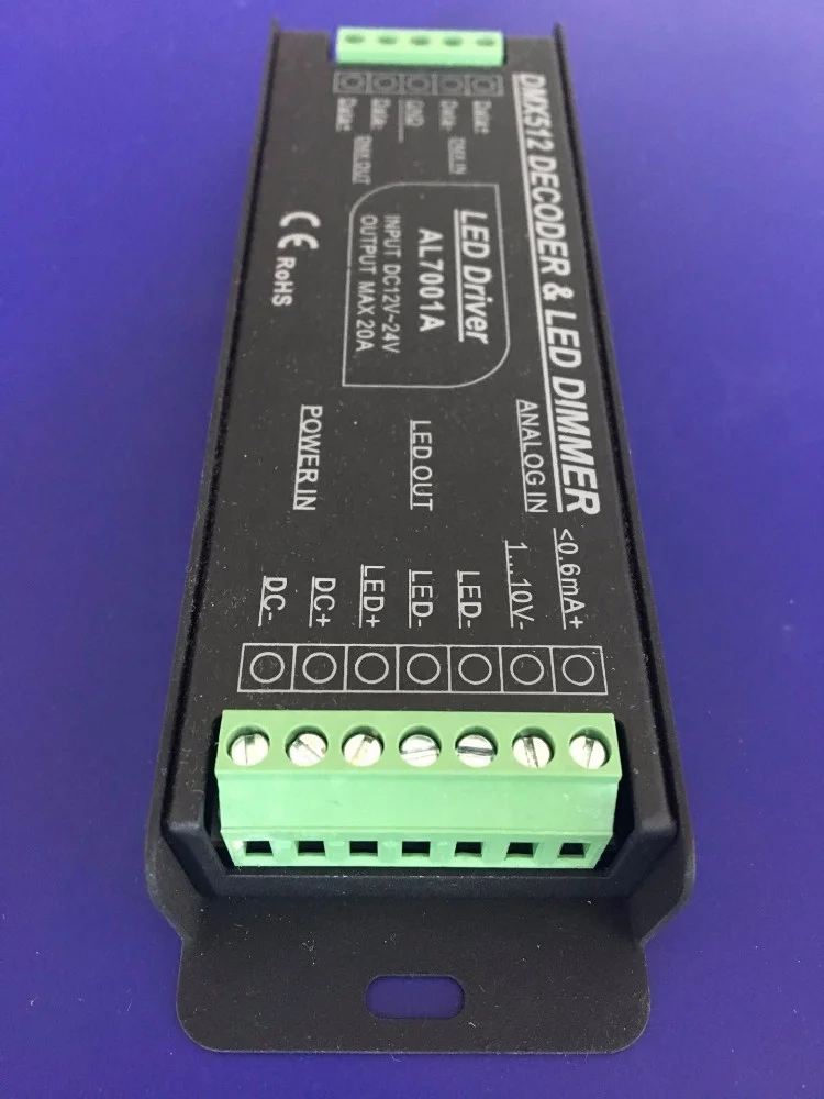 20A Dimming 0-10V PWM LED DMX Dimmer for Digital LED Light