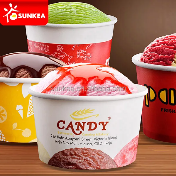 12 oz 16 oz 20 oz design paper ice cream cups