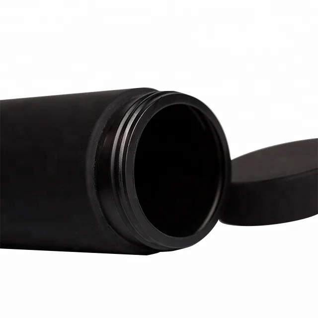 13OZ HDPE Black Soft Touch Sealable Plastic Protein Bottle For Supplement Capsule Pill