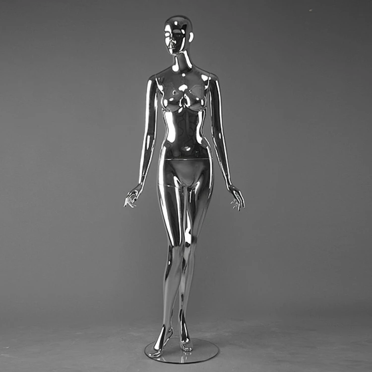 colorful chrome abstract gold female or male full body mirror mannequins for sale