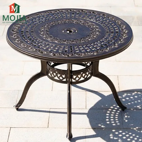 Factory Supplied Cast Aluminum Patio Dining Tables Modern Garden Sets Antique Bronze Outdoor Furniture Bistro Small Furniture