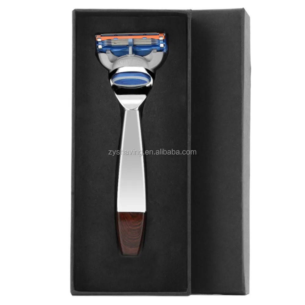 High quality Wood Pattern Alloy Handle 5 Blade Barber Shaving Safety Razor
