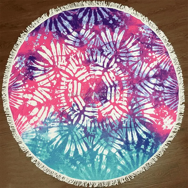 fabric terry cloth extra large Export to TAHITI Cotton Microfiber Round Beach Towel