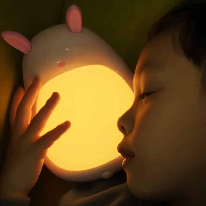 Lovely LED Cartoon Elf RGB Light Rechargeable Led Table Lamps Touch Night Light For Children Gift