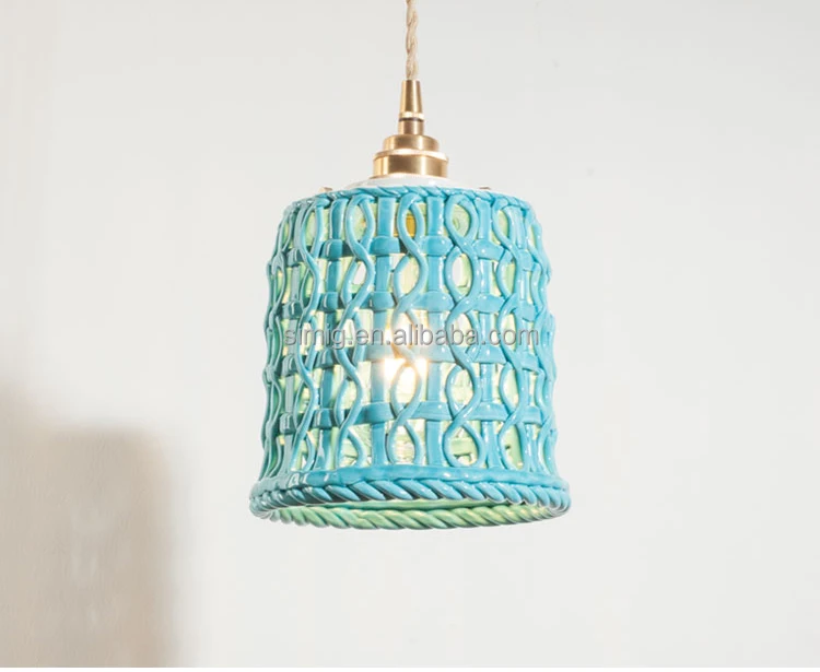 Simig lighting modern brass color E27 holder Ceramic white lampshade Ceramics pendant lamp