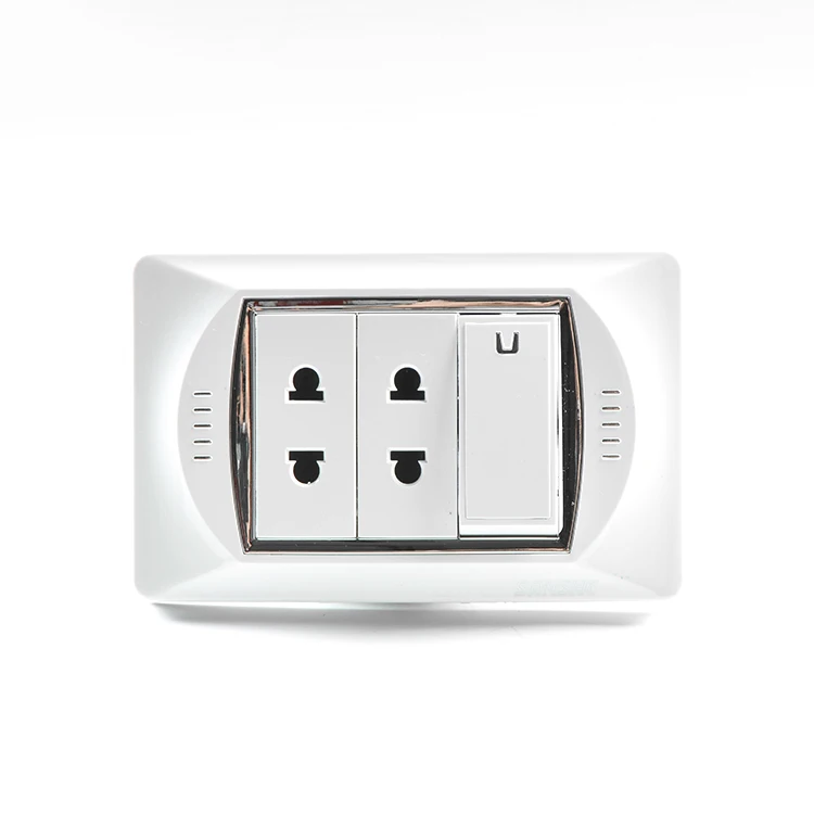 SANSHE White PC Material Electrical 16A 250V Wall French standard switch and sockets
