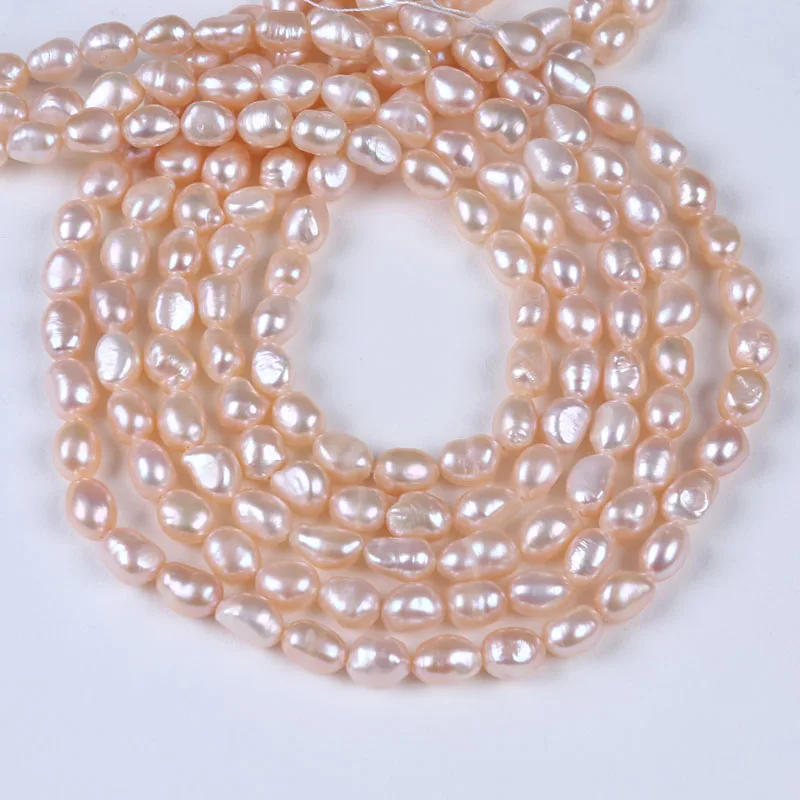 Бусины россыпью с пресноводным барочным жемчугом, 8-9 мм, цвет белый, розовый, фиолетовый, 16 дюймов