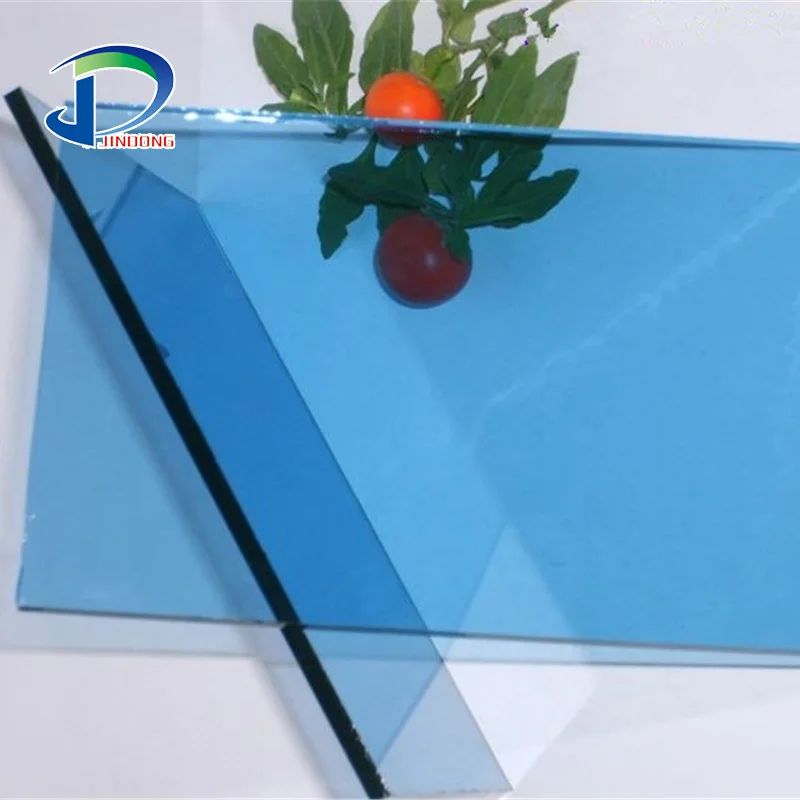 Профессиональный производитель цветное стекло 5 мм светоотражающее синее затемненное закаленное для