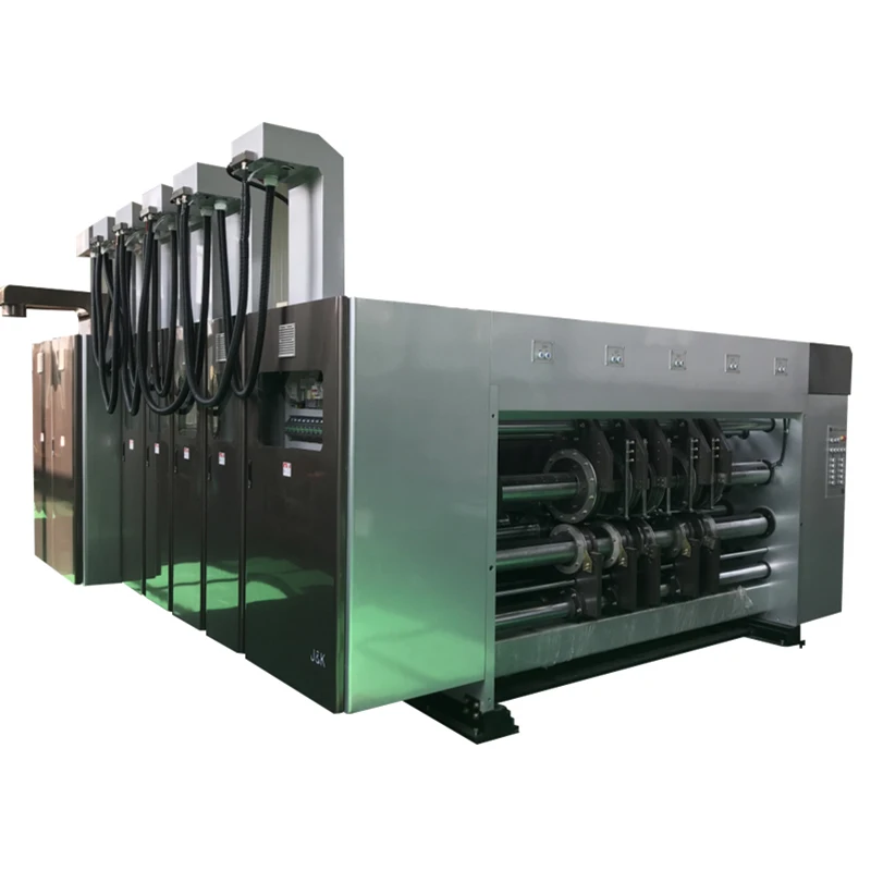 hrb Fully automatic flexo printing slotting die cutter with folder gluer bundler machine