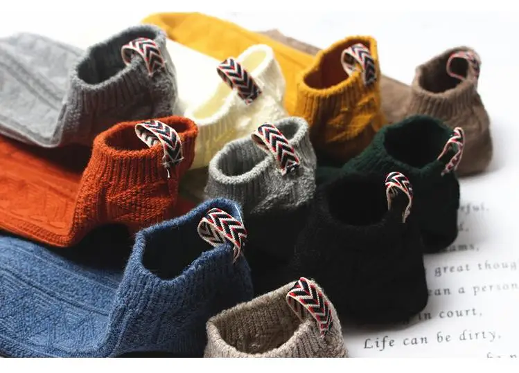 9 видов цветов в этническом стиле женские повседневные штаны в полоску, плотные носки-тапочки унисекс мягкие шерстяные носки в полоску