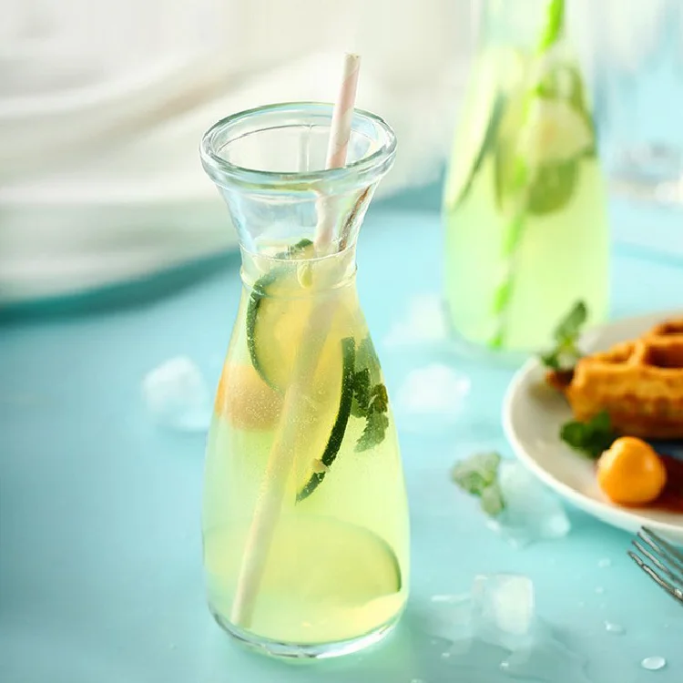 Empty Glass Drink Juice Bottle 350Ml 500Ml Beverage Drinking Water Bottles With Rope Gift Cups