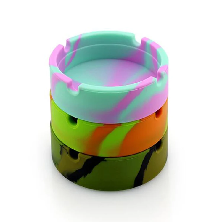 custom portable cigar pocket  Marble Round silicone car ashtray