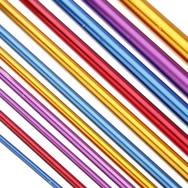 Multicolour Aluminum TUNISIAN / AFGHAN Single Pointed Weave Craft Crochet Hooks Needles