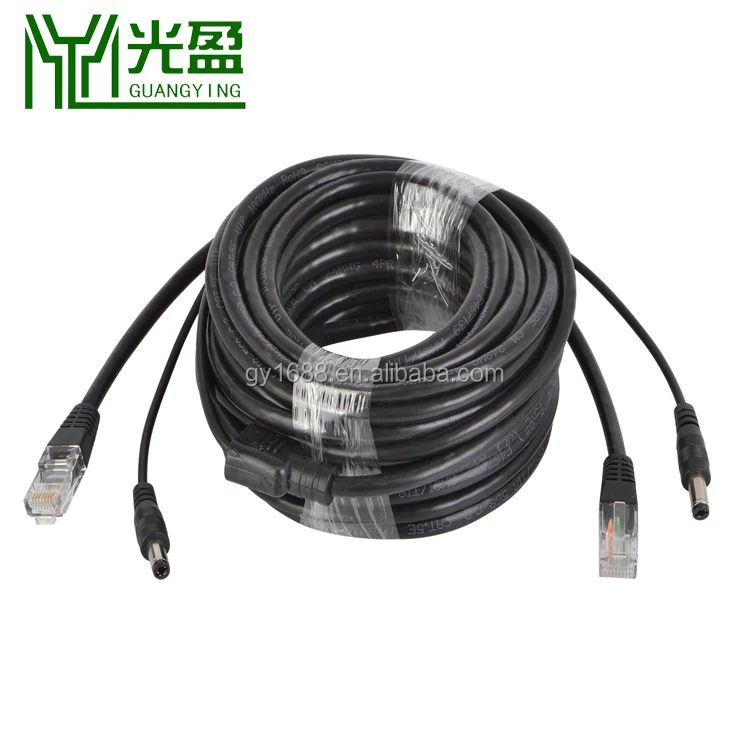 15 м кабель Ethernet RJ45 + питания постоянного тока CAT5/CAT-5e CCTV сетевой кабель