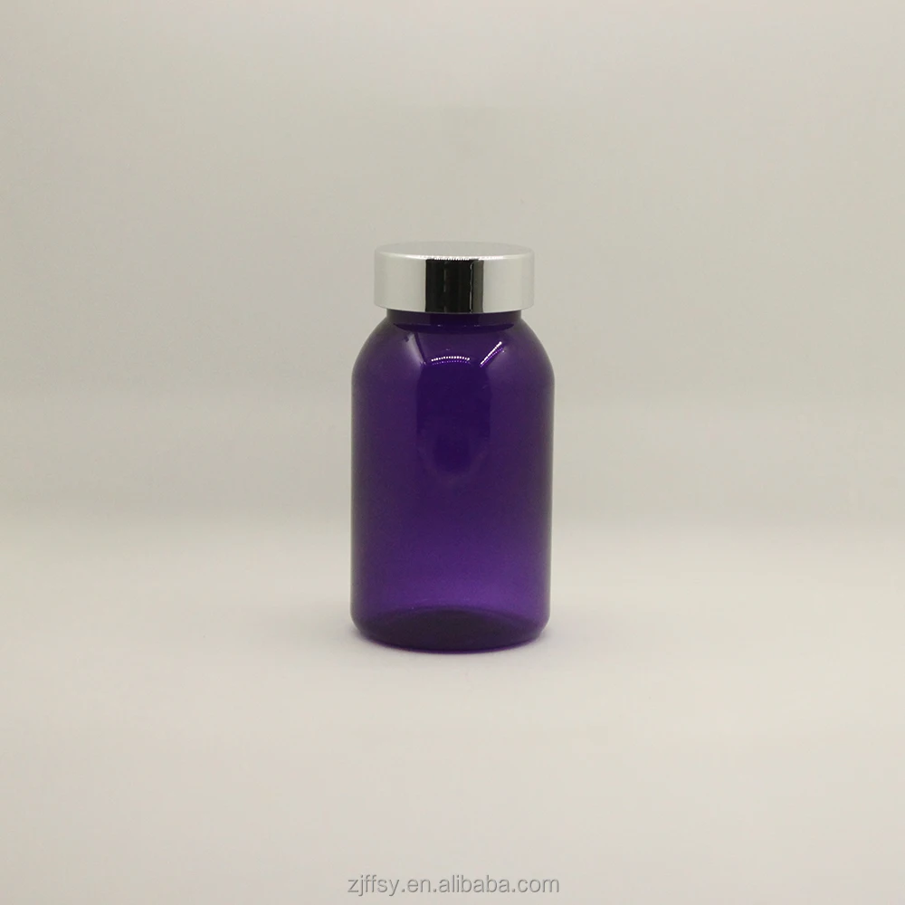 150ml  Purple empty round bottle PET medical pill capsule bottle health care products plastic bottle