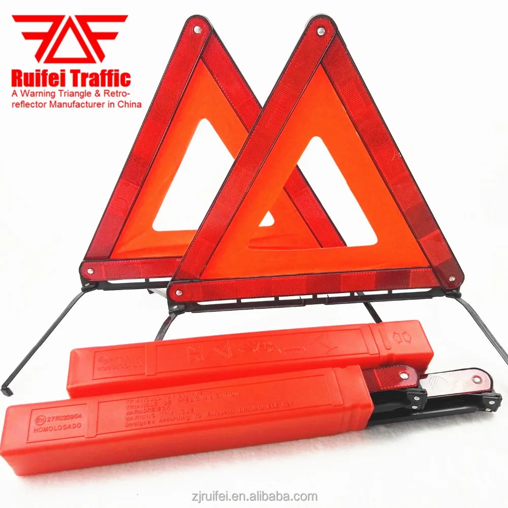 Safety Red Color Reflective Folded Hazard Emergency Warning Triangle for Truck