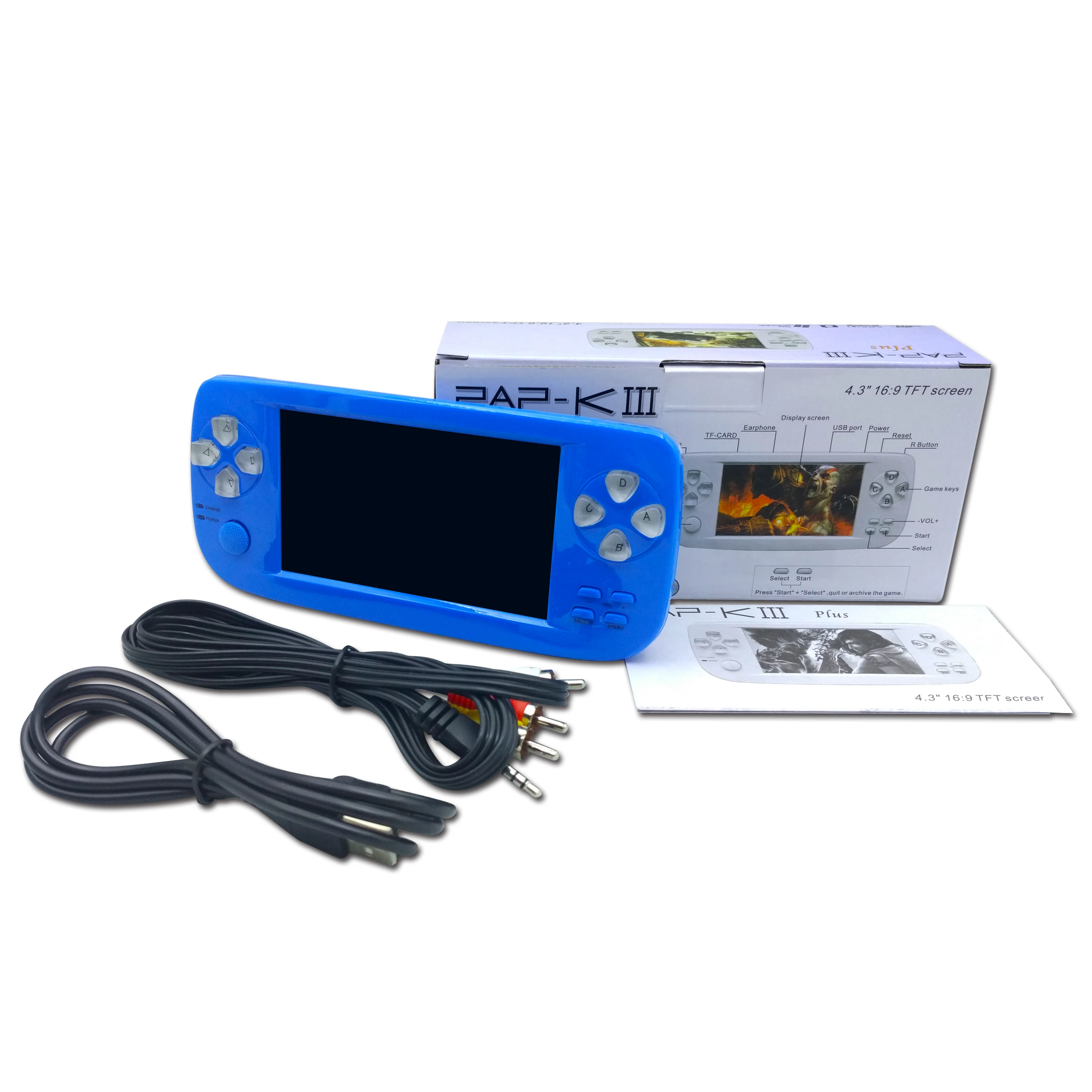 Wholesale 4.3 Inch Screen PAP-KIII Retro 64 Bit Game Console with 3000 Built-in Games PAP-K3