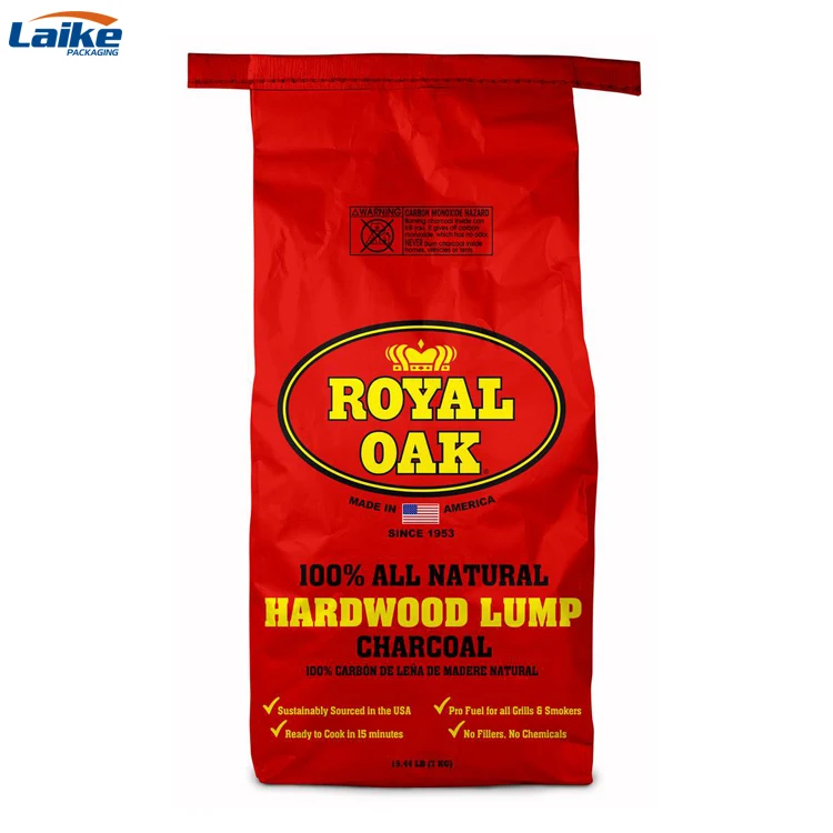 Custom printed 5kg 10kg 25kg  bopp laminated pp woven charcoal packing bag polypropylene woven bbq  charcoal bag
