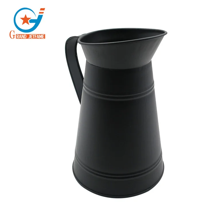 Milk Bucket Style Flower Pot Vintage garden antique galvanized metal flower pot watering can milk jug