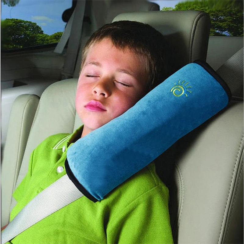 Safety Belt Protector Cushion,Plush Soft Auto Seat Belt Strap Cover Headrest Neck Support for Children Baby Adult
