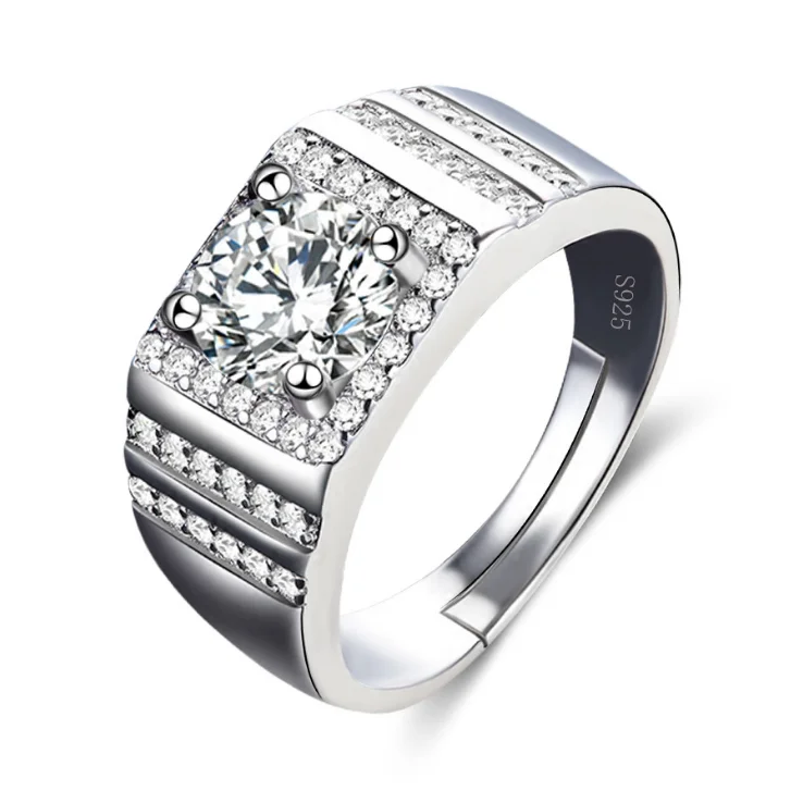 Прямая продажа с фабрики S925 Серебряное кольцо Высокое качество открытие Регулируемый для мужчин