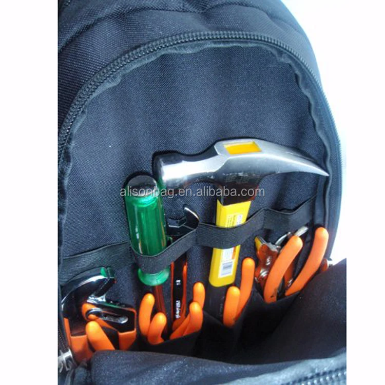 
Heavy duty backpack tool bag for electrician engineer mechanics 