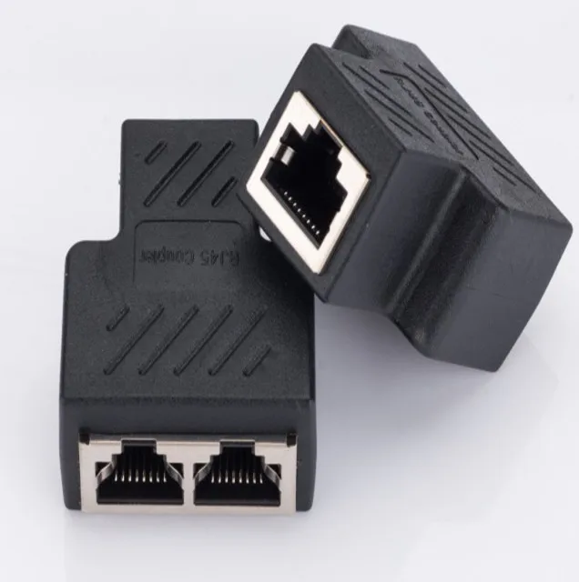 
1 to 2 Ways RJ45 interface Splitter Ethernet cable Socket Adapter 8P8C HUB 
