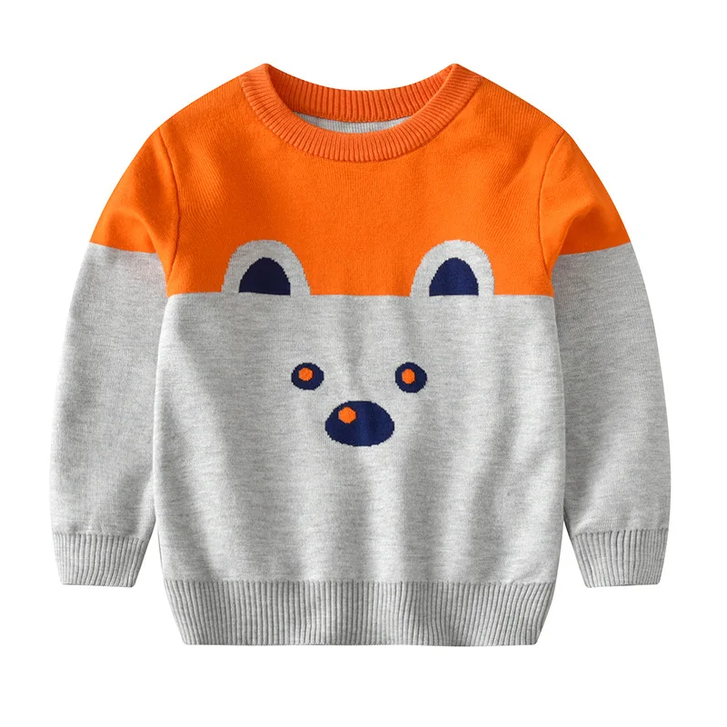 
Baby boys bear cartoon kids warm children nepal chunky knit uniform sweater 