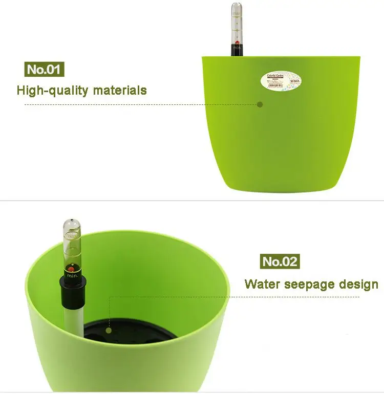 
Amazon hot sale automatic self watering flower pots planters wholesale plastic plant pots flowerpot 