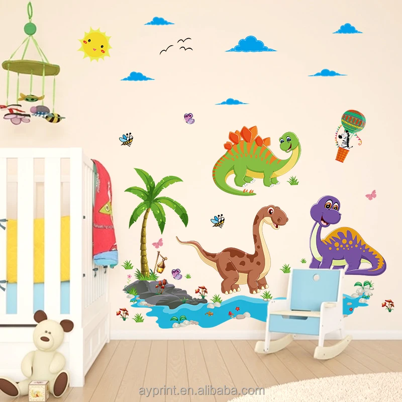 SK9125 Dinosaur Cartoon Animal Wall sticker Kids Nursery DIY decorative removable wall sticker