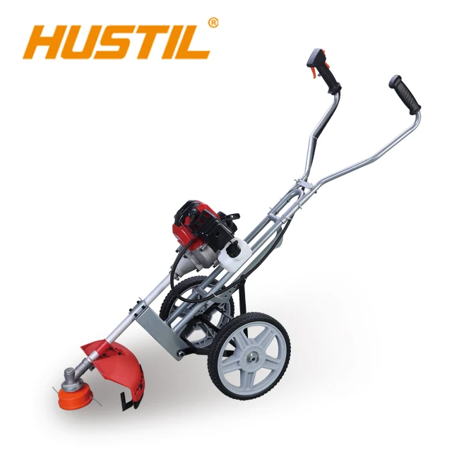 HUSTIL High Quality Professional Hand Push Brush Cutter with 2 wheels