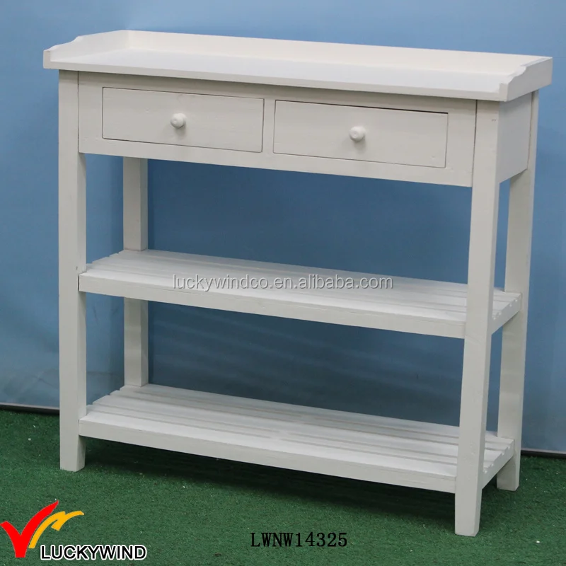 Luckywind Vintage Farmhouse Solid Wood Vintage Long Console Table  Furniture