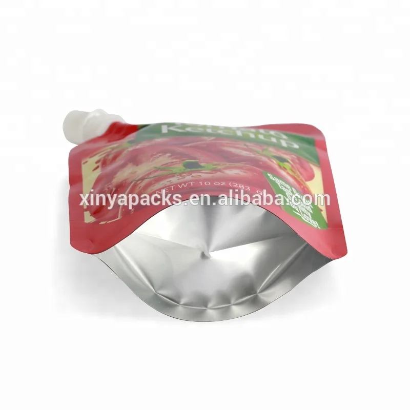 
Custom printed eco-friendly recycle mini food grade aluminum foil stand up plastic nozzle doypack pouch bag with spout/cap 