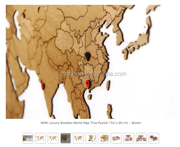 Wall Wood World Map For Decoration Murals With Stickers 39.3x23.6 Inches Eco-friendly Wooden Map Puzzle DIY Home Decoration