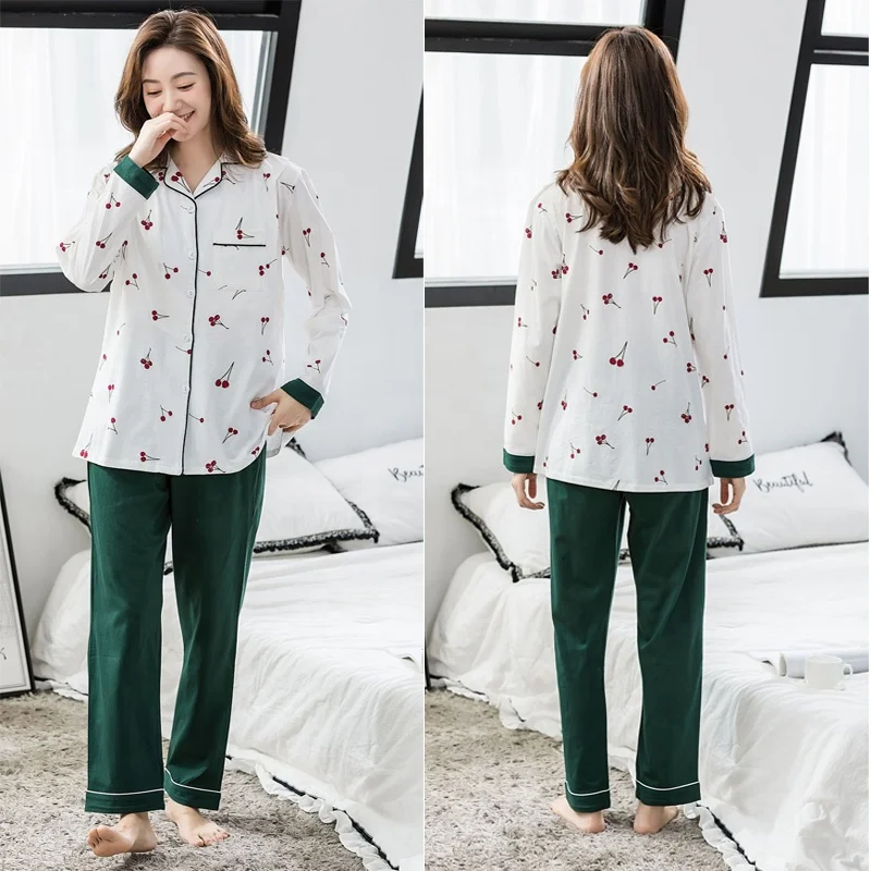 
Women Pregnancy Pajamas Maternity Long Sleeve Cotton Sleepwear Pregnant Nursing Clothes Sets Drop shipping 