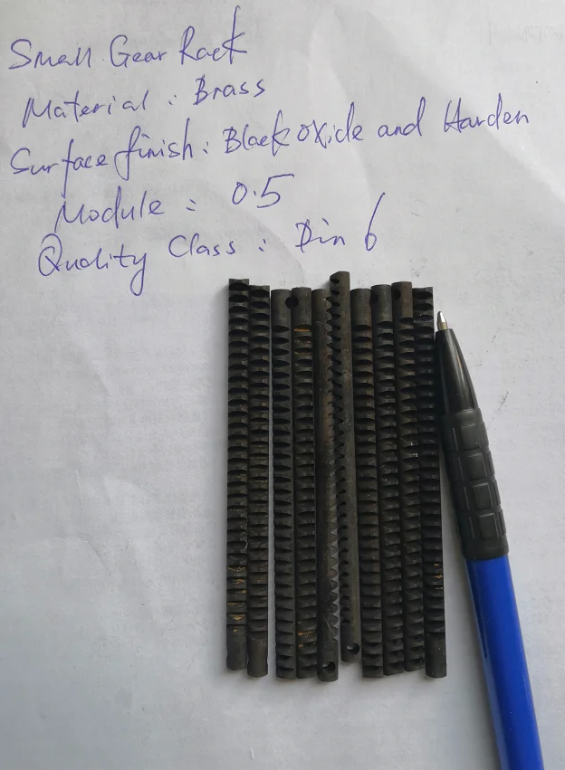 Micro small precision M0.5 round  ground hardened gear rack  for small microscope