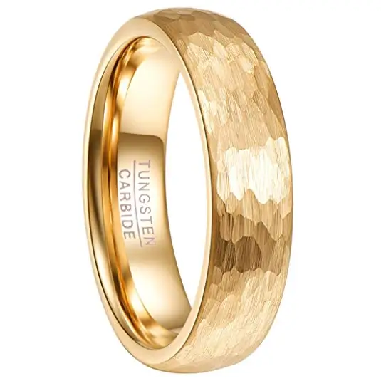  Оптовая продажа ювелирных изделий кованые кольцо 18K позолоченное из карбида вольфрама для мужчин женщин свободный