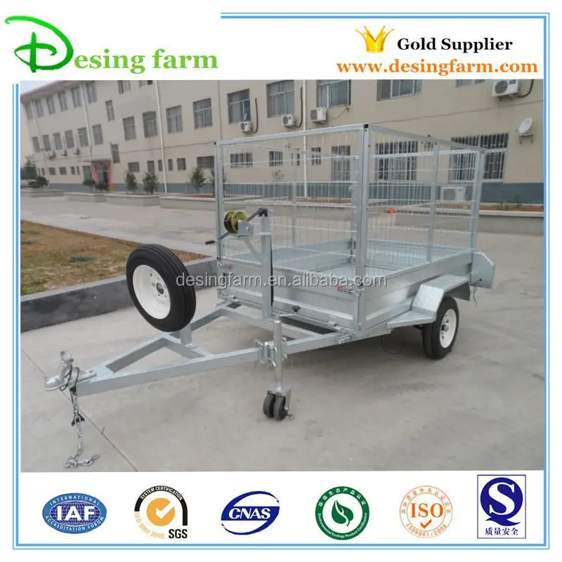 7x5 galvanized tipper box trailer with cage