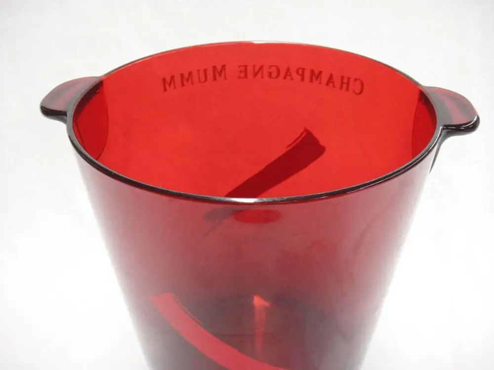 red color acrylic plastic ice bucket for champagne bottles