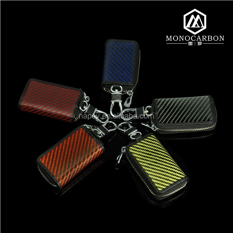 China Alibaba OEM Leather Car Key Holders Case Carbon fiber Car Key Case Holder Key Bag