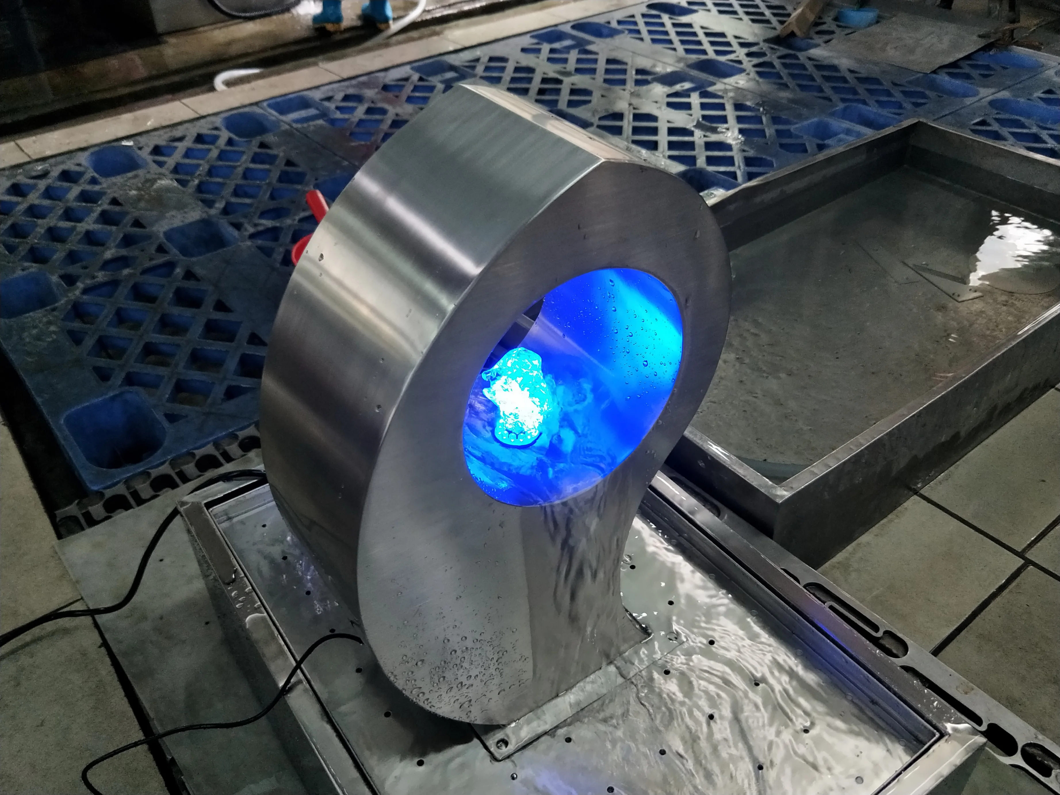 Decorative water fall landscape 304 stainless steel indoor office water fountain waterfall