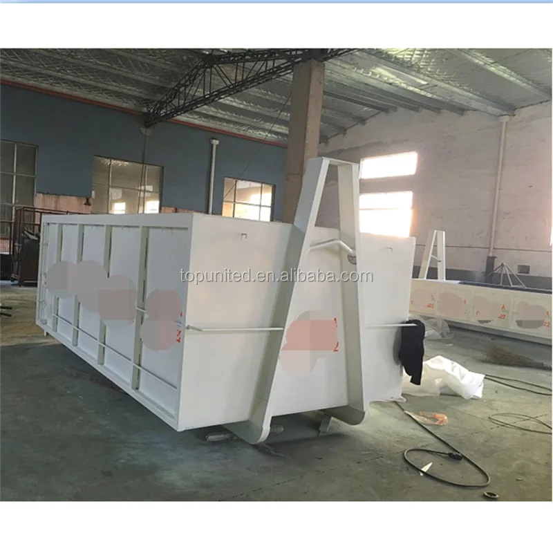 
22CBM waste management waste recycling stackable hook lift bin custom roll on roll off container double door hook lift container 