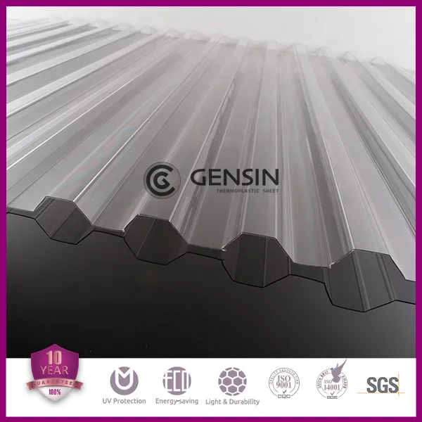 
GENSIN/LIXIN polycarbonate corrugated sheet, PC wave sheet, PC roofing sheet 