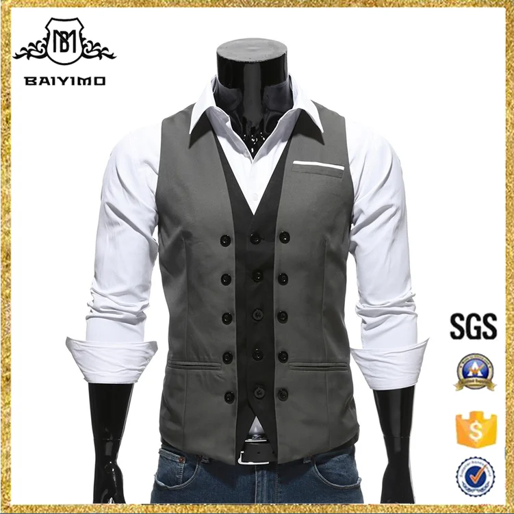 
Новый дизайн-мода-стиль жилет v-образным вырезом костюм жилет для мужчин 