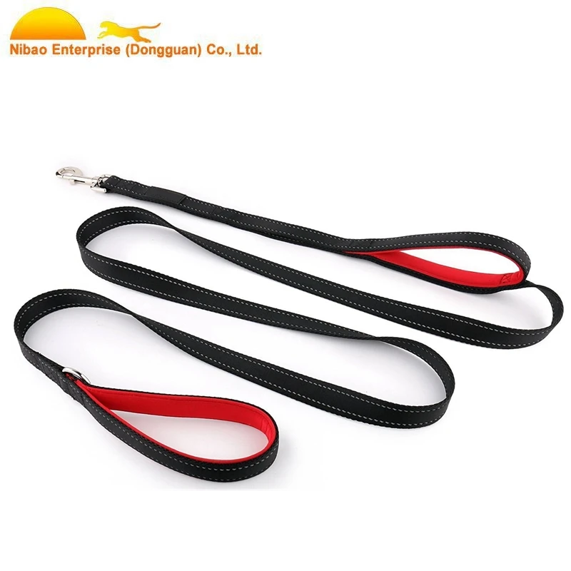 Neoprene Padded reflective Double handle Pet Dog Leash
