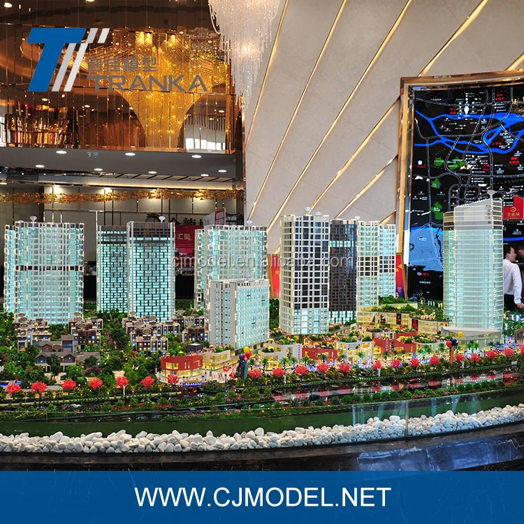 Commercial miniature building model maker with LED lighting