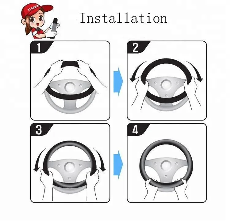 PU leather TPR circle massaging steering wheel cover