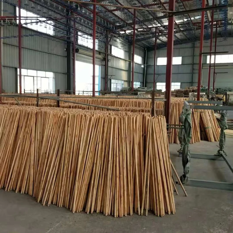 Good quality industrial mop stick Wood Pole varnished broom wooden handle Lacquering broom wooden stick for mop
